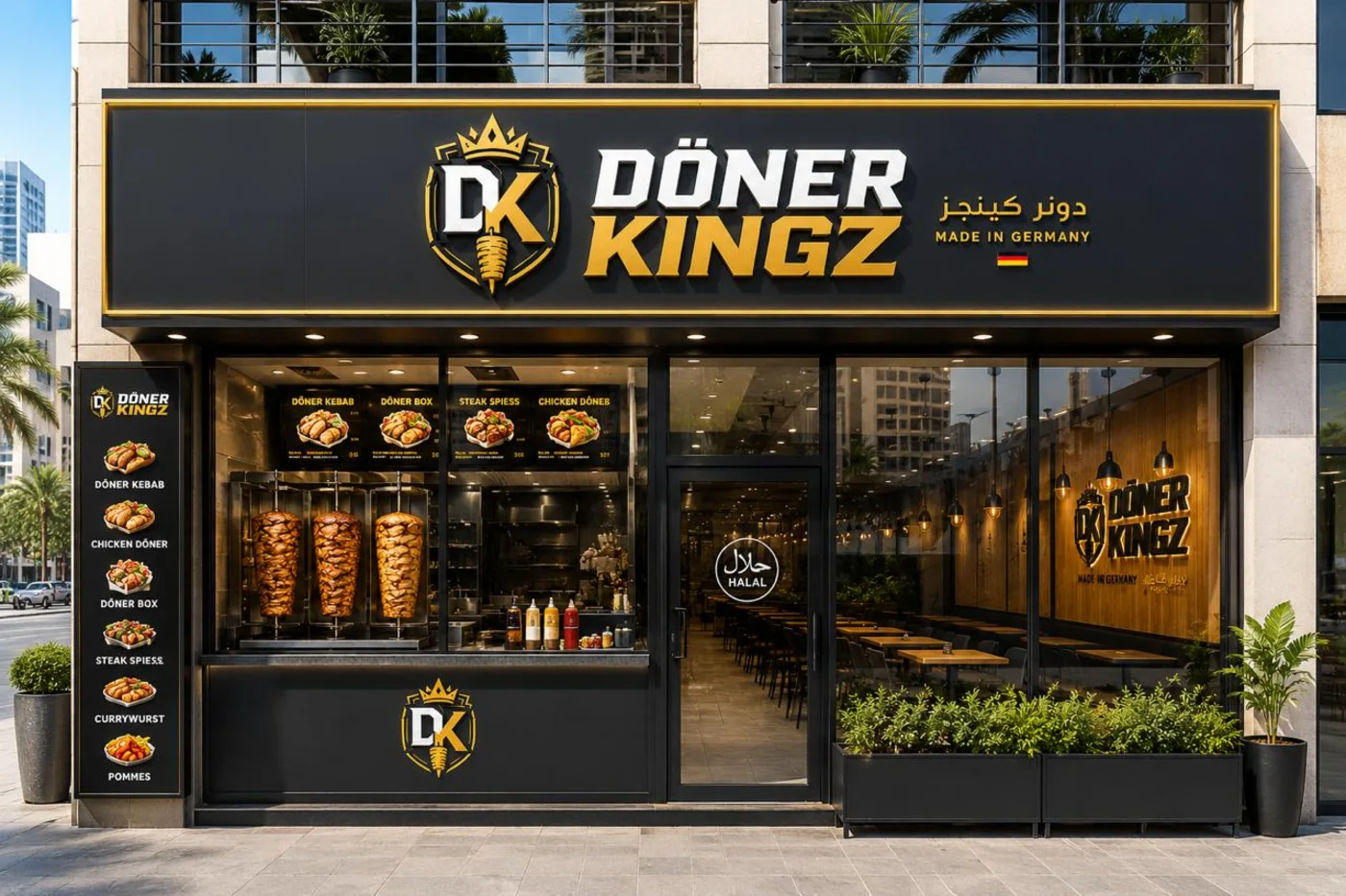 Döner Kingz concept store rendering in Dubai