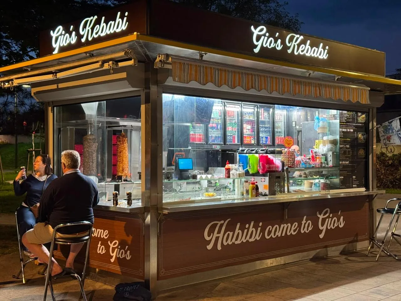 Gio's Kebabi at night in Vienna
